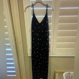 a new day Black Maxi Dress with White Pattern